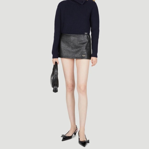 Prada Mini Nappa Leather Skirt - Picture 5 of 12